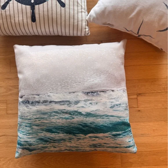 Nautical Themed Decorative Pillow Set - Blue and White - Picture 3 of 10